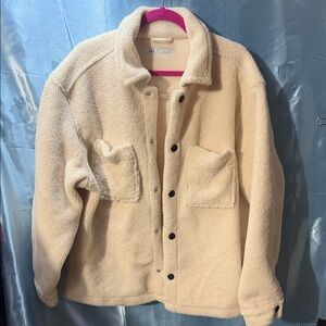 Zara Beige Fleece Shirt Jacket